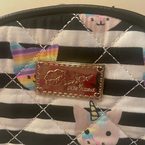 Betsey Johnson Mini Backpack Unicorn Cat Rainbow stripes purse pride caticorn - Picture 2 of 10